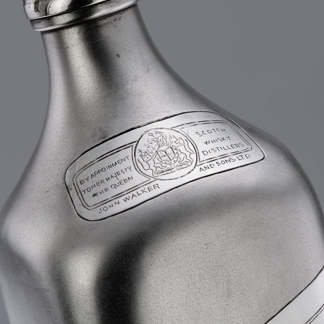 Large 20th Century Novelty Silver One Litre Whisky Bottle from Johnnie Walker For Sale - Image 11 of 18