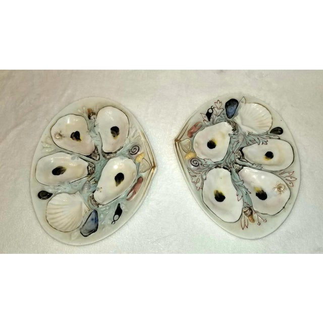 Glass Late 19th Century Antique American Union Porcelain Works Oyster Plates - Set of 2 For Sale - Image 7 of 7