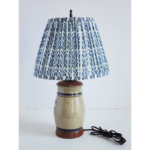 1950s Vintage Stoneware Crock Table Lamp For Sale - Image 5 of 11