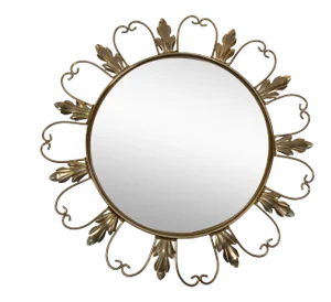 Neoclassical Signed 50s Brass Sunburst Mirror