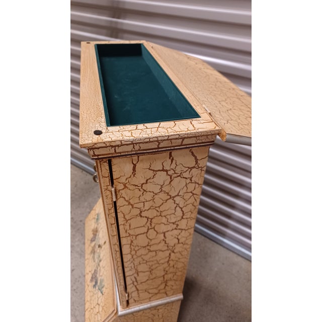Late 20th Century Late 20th Century Jasper Furniture Company Handpainted Standing Jewelry Cabinet With Crackle Finish For Sale - Image 5 of 8