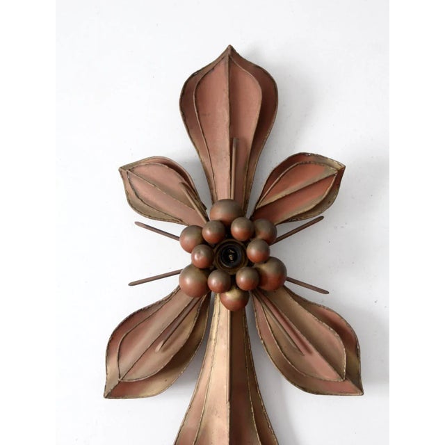 Mid-Century Modern Late 20th Century Global Views Co Fleur Di Lis Sculptural Sconce Lights - a Pair For Sale - Image 3 of 8