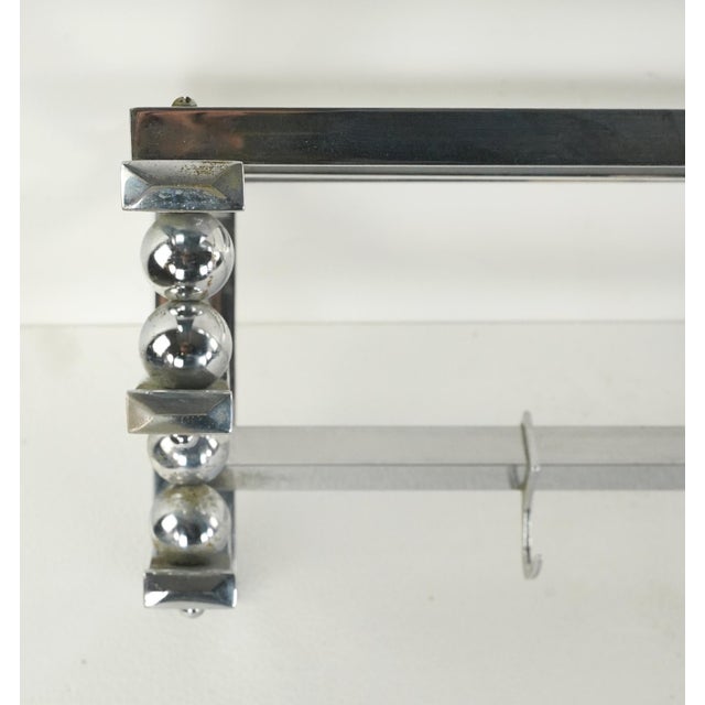 Chrome Vintage European Chrome Plated Train Rack For Sale - Image 8 of 11