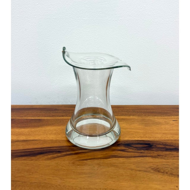 Vintage Hand Blown Glass Ruffled Vase For Sale In West Palm - Image 6 of 7