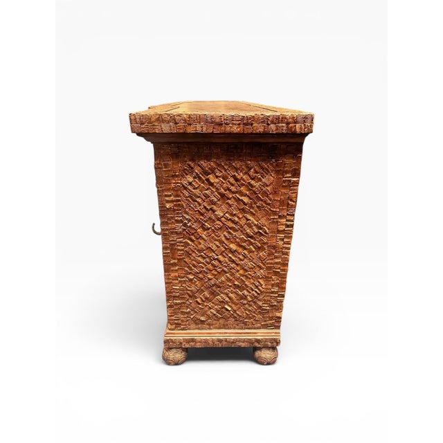 Maitland-Smith Attributed Tessellated Coconut Shell & Bronze Elephant Sideboard Server For Sale In Boston - Image 6 of 15