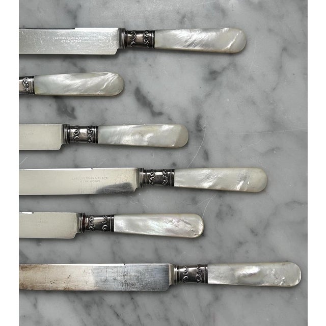 Early 20th Century Early 20th Century Set of 6 Sterling Silver Knives With Mother-of-Pearl Handles by Landers, Frary & Clark For Sale - Image 5 of 12