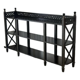 Ardley Hall Regency Style Tiered Black Console / Sofa Table For Sale