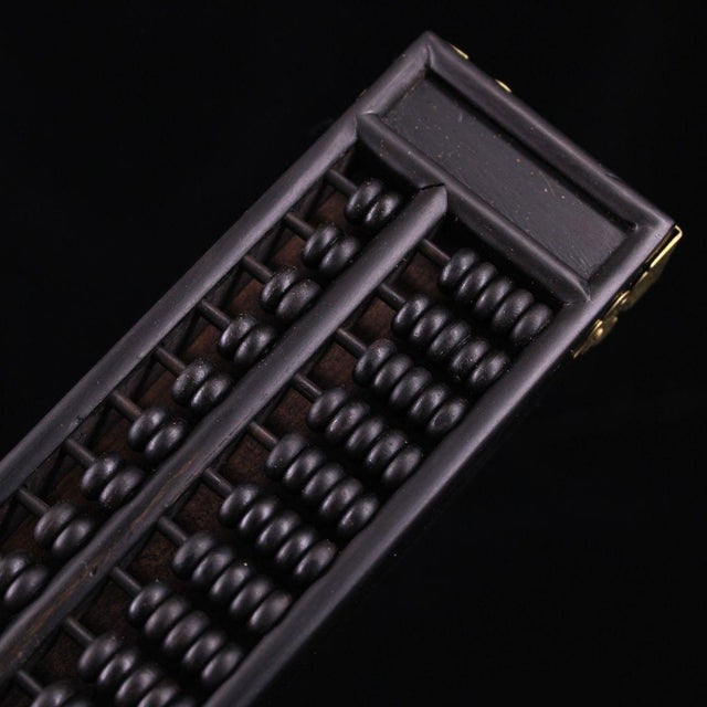 Black Vintage Black Sandalwood Abacus With Gilt Mounts & Gemstone Inlay For Sale - Image 8 of 9