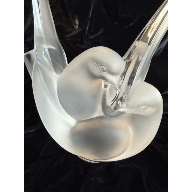 Lalique Lalique Frosted Dove Crystal Sculptural Vase For Sale - Image 4 of 12