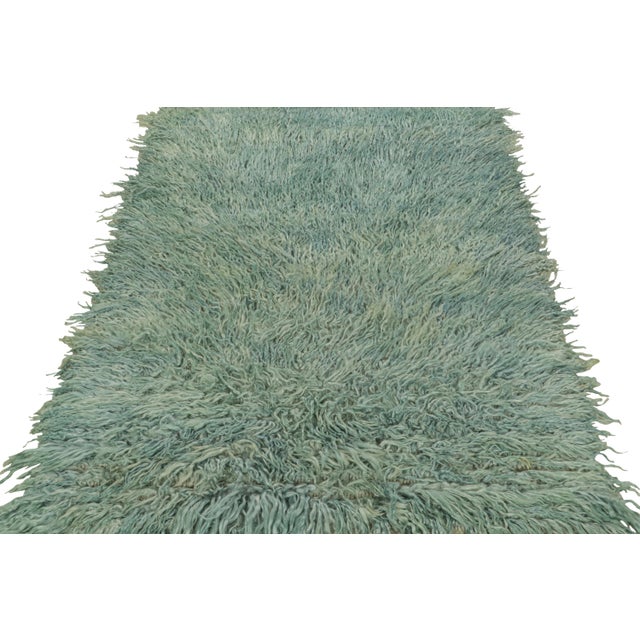 Traditional Vintage Tulu Rug in Blue, With Green Accents, From Rug & Kilim For Sale - Image 3 of 7