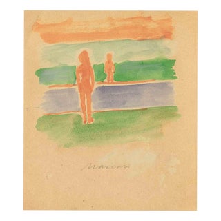 Mino Maccari, Horizons, Nude, 1960s, Watercolor For Sale
