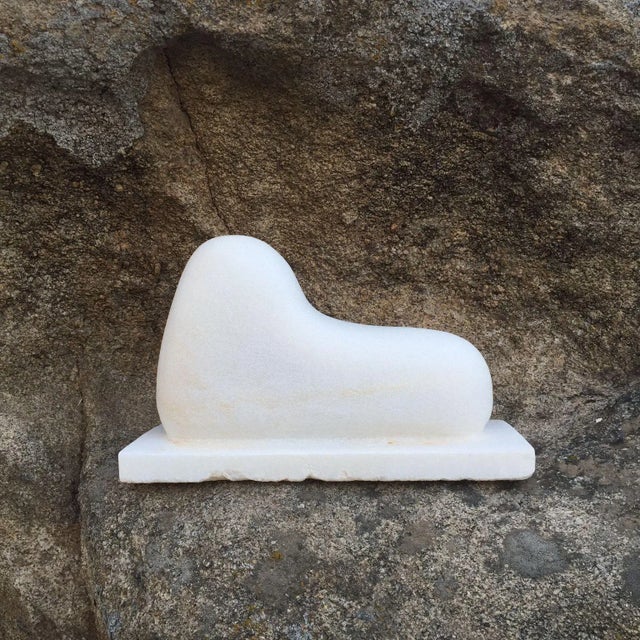 Aries hand carved marble sculpture by tom von kaenel. Dimensions: d 47 x w 20 x h 53 cm. Materials: marble. Tom von...