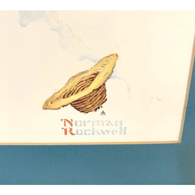 American Norman Rockwell "Young Love: Swinging Framed Art Print VTG 1970-1979 Reproduction For Sale - Image 3 of 7