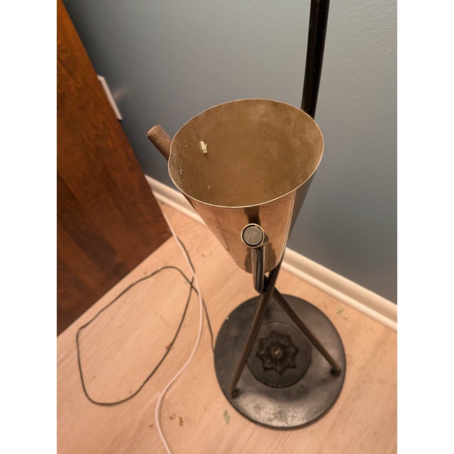 Mid Century Floor Lamp Brass Vase For Sale - Image 10 of 11