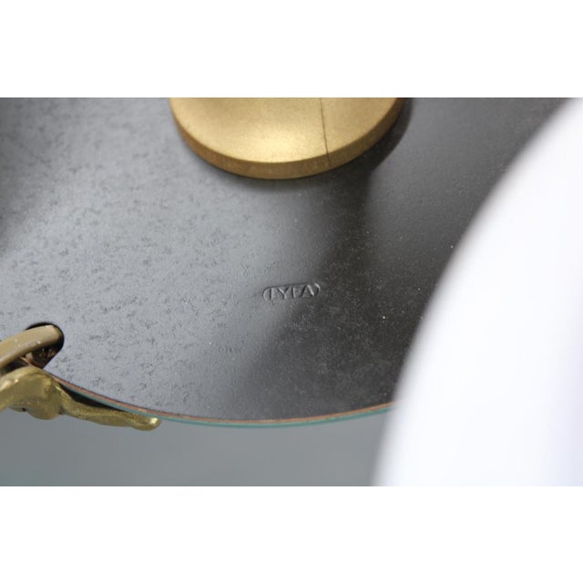 Art Deco Brass and White Glass Chandelier from Lyfa, Denmark, 1940s For Sale - Image 10 of 12