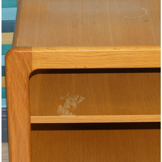 Tan Vintage Side Table with Wheels, 1990s For Sale - Image 8 of 10