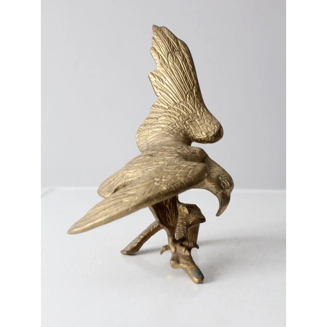 Mid 20th Century Vintage Brass Eagle Sculpture For Sale - Image 5 of 13