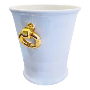 Champagne Bucket with 24 Karat Gold Rings