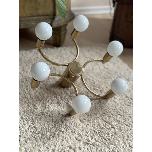 German Gold Metal Ceiling Lamp, 1980s For Sale - Image 6 of 18