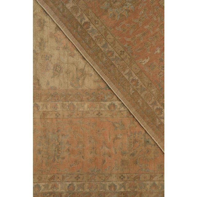 Textile Rug & Kilim’s Classic Persian Style Rug in Beige-Brown With Pink Floral Patterns For Sale - Image 7 of 7