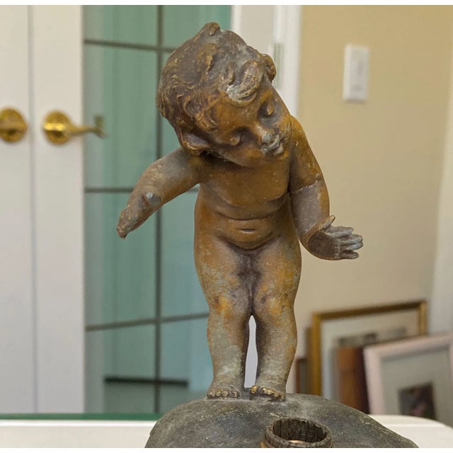 Antique French Bronze Baby Accent Lamp For Sale In Tampa - Image 6 of 10