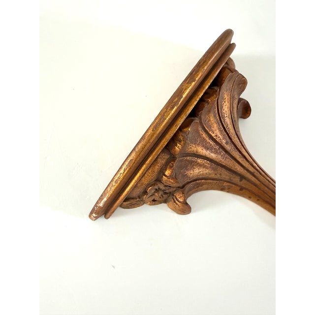 Hollywood Regency Gilt Shelf Brackets, a Pair For Sale - Image 10 of 11