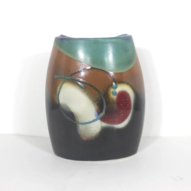 1980s Vintage Signed Loren Lukens Studio Pottery Vase For Sale - Image 5 of 11