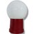 Glass Vintage Space Age Red Mushroom Lamp Red with Opaline Glass For Sale - Image 7 of 9