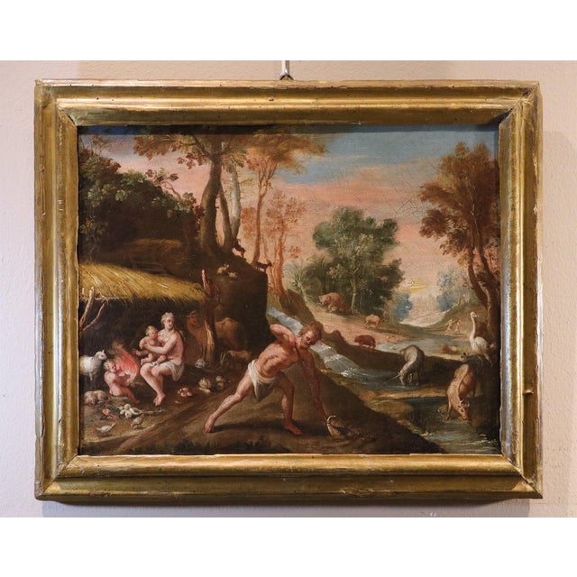 Maarten de vos (antwerp 1532 - 1603) workshop/follower adam and eve after the fall / the sacrifices of cain and abel oil...