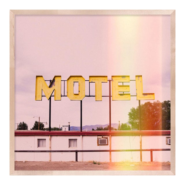 Motel by Christine Flynn in Natural Maple Framed Paper, Large Art Print For Sale