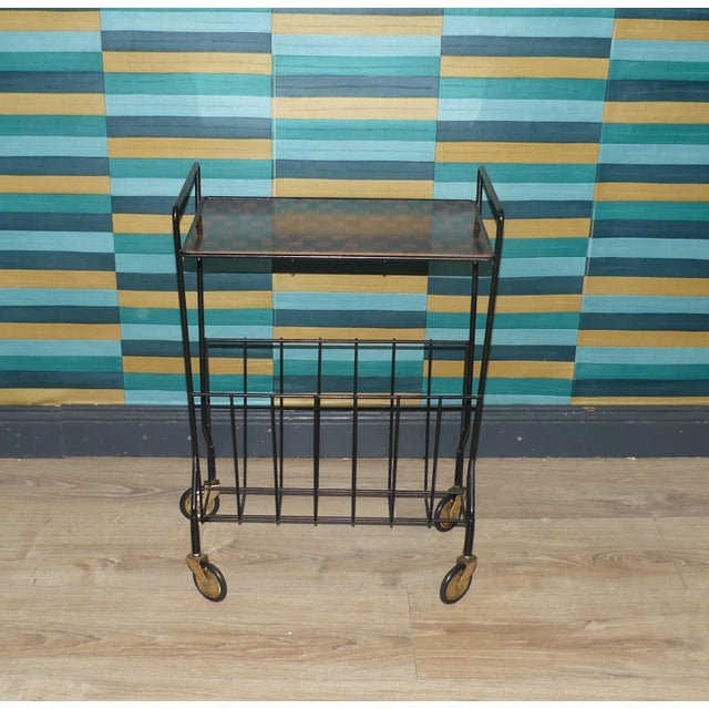 Vintage String Newspaper Rack, 1960s For Sale - Image 4 of 11