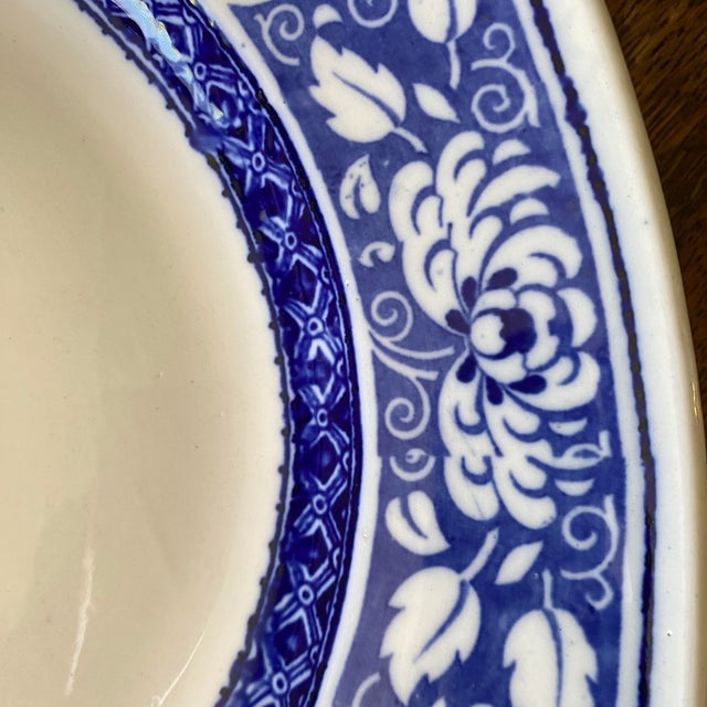 Large Antique platter made in England. Just under 20" wide. The pottery was known for "high-class" decorative domestic...