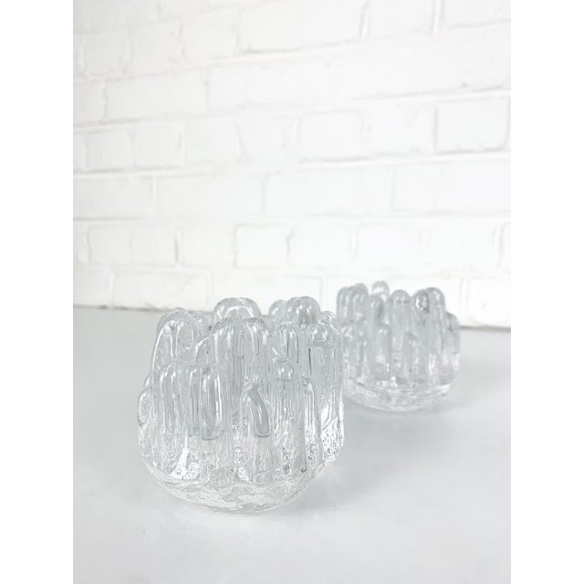 Sunflower Glass Candlesticks attributed to Göran Wärff for Kosta Boda, Sweden, 1970s, Set of 2 For Sale - Image 6 of 10