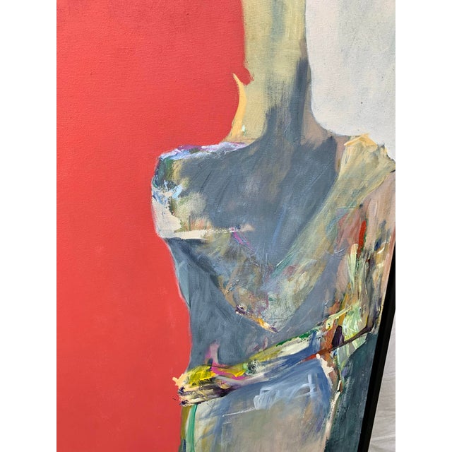 Late 20th Century Abstract Artist Signed Painting on Canvas For Sale - Image 9 of 12