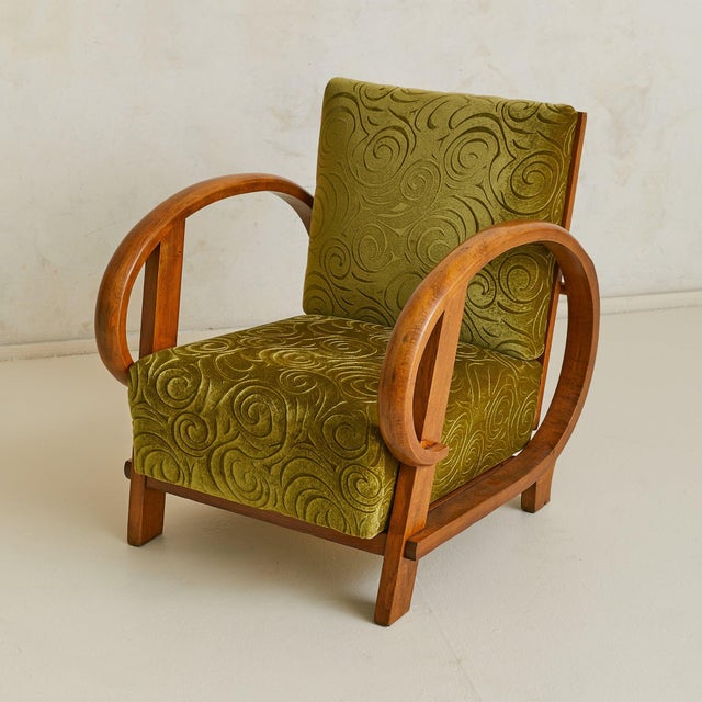 Green Art Deco Bentwood Reclining Armchair Attirbuted to Pancota Vienna for Thonet, 1920s For Sale - Image 8 of 18