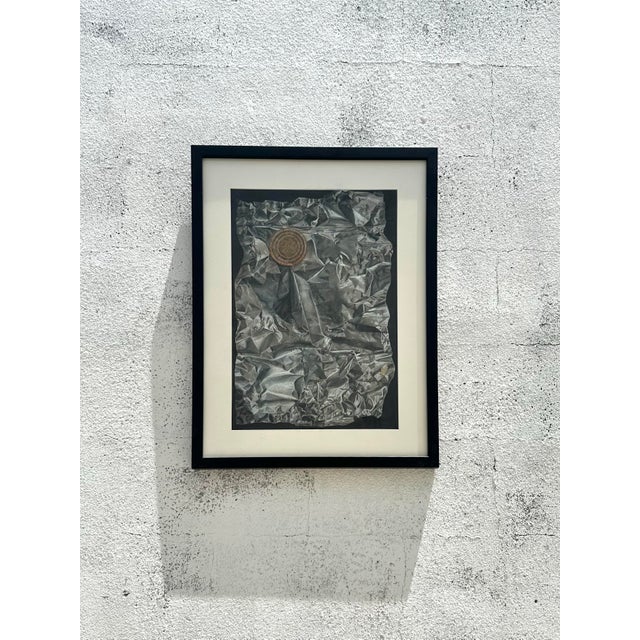 Illustration Vintage Boho Abstract Mixed Media Drawing on Paper For Sale - Image 3 of 4