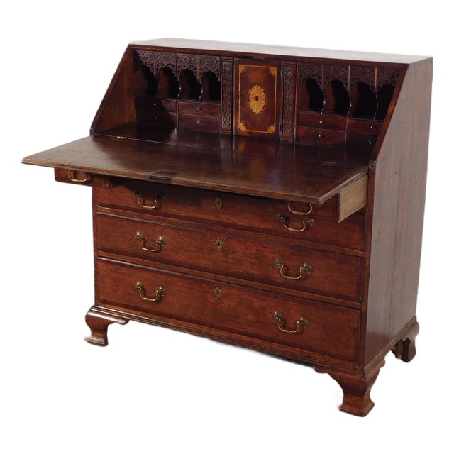 1880s English Oak Slant Front Desk For Sale