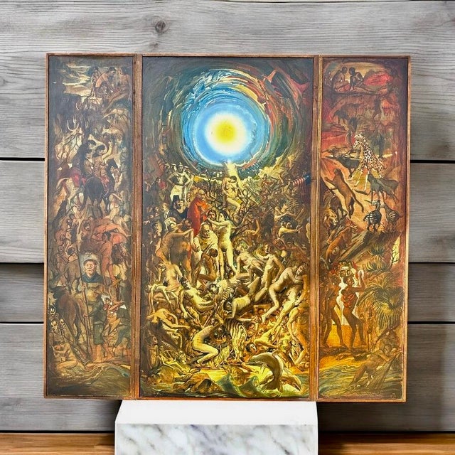 Konrad Josef Müller, Religious Triptych, 1950s, Painting on Wood For Sale - Image 13 of 13