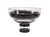 The Vector glass pedestal bowl features a hand painted black swirl pattern and a simple gold touch on the rim to complete...