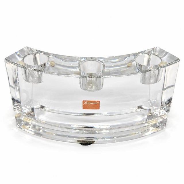 Curved 3-Light Candelabra from Baccarat For Sale - Image 8 of 8