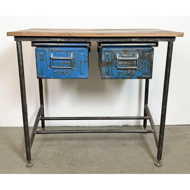 1960s Vintage Industrial Worktable, 1960s For Sale - Image 5 of 18