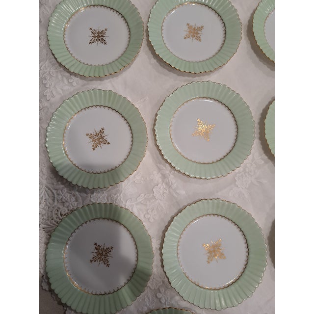 Green Antique Dessert Cups and Saucers - Set of 20 For Sale - Image 8 of 17