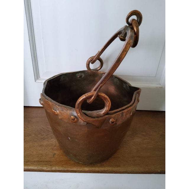 Antique Italian Wrought Iron and Copper Well Bucket For Sale - Image 11 of 13