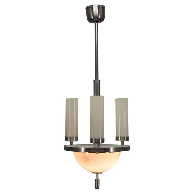 Art Deco Tubular Nickel Plated Hanging Light, 1920s For Sale - Image 12 of 12