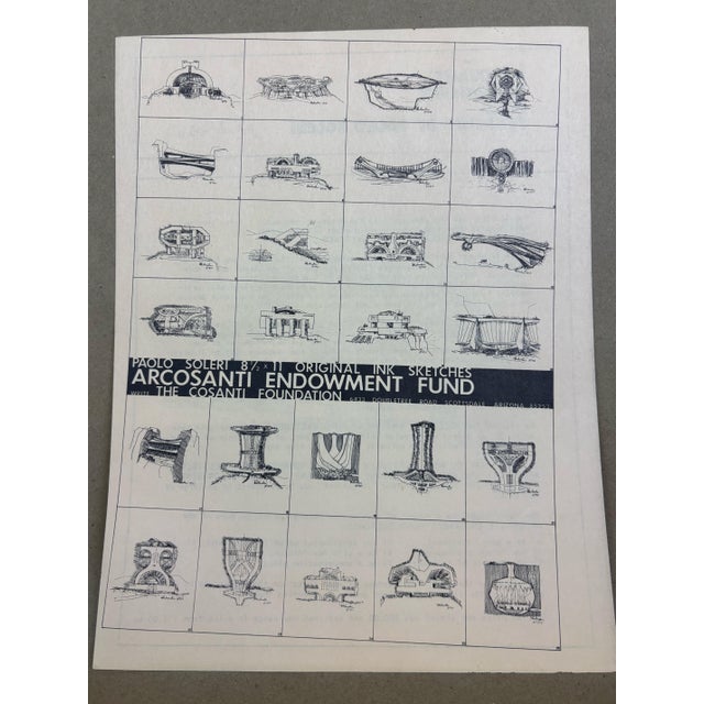 Paper 1970s Paolo Soleri Original Drawing For Sale - Image 7 of 7