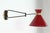 1960s Red Articulated Sconce by Rene Mathieu For Sale - Image 4 of 9