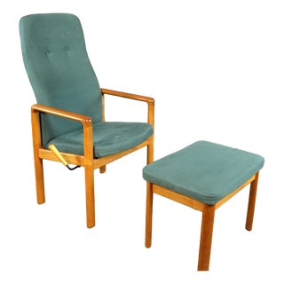 Danish Relax Armchair and Ottoman in Teak by Schou Andersen, 1960 For Sale
