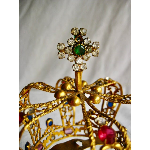 Mid 19th Century Religious Gilded Crown Statue Crown Napoleon III For Sale - Image 4 of 7
