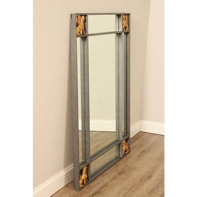 Traditional Late 20th Century Neoclassical Revival Style Steel Frame Wall Mirror For Sale - Image 3 of 13