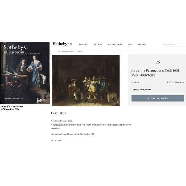 Anthony Palamedesz, Palamedesz Guardhouse, 1630, Oil on Board For Sale - Image 14 of 15